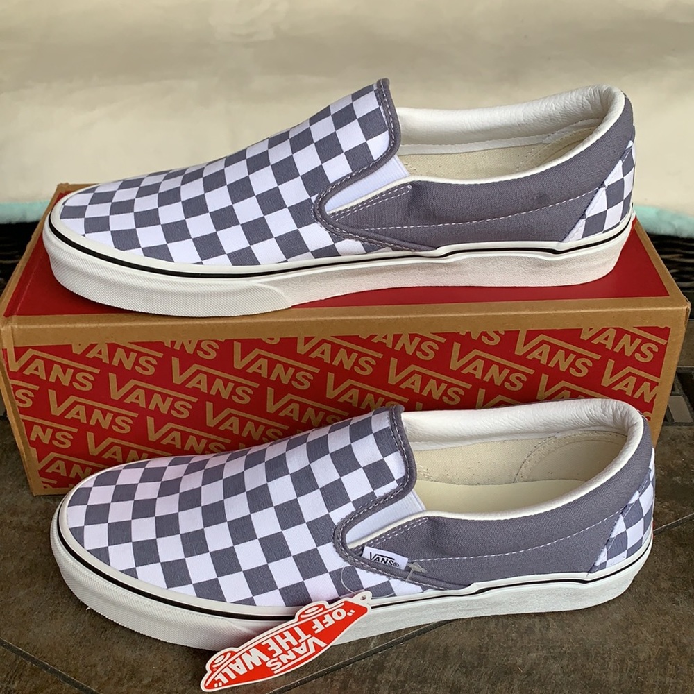 VANS CLASSIC SLIP ON CHECKERBOARD Blgrnt/TRWHT WMN - Picture 6 of 15